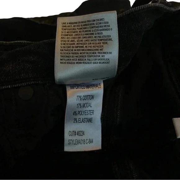 AGOLDE | Sophie High Rise Skinny Crop Jeans Temple Black Denim Distressed Hem 24 - Picture 7 of 8